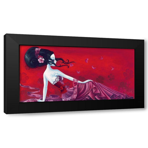 Enchanted breeze Black Modern Wood Framed Art Print with Double Matting by Sybile