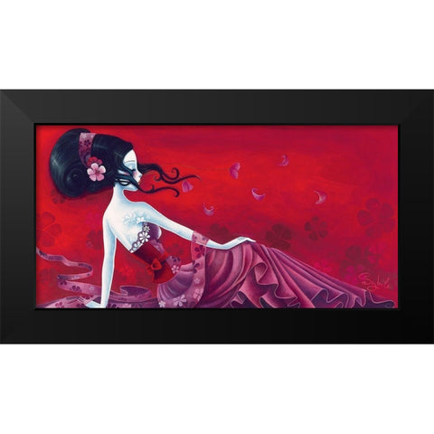 Enchanted breeze Black Modern Wood Framed Art Print by Sybile