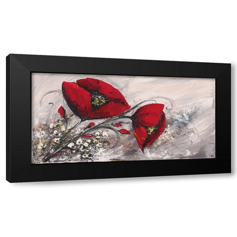 Duo de coquelicots II Black Modern Wood Framed Art Print by Tramoni, Oliver