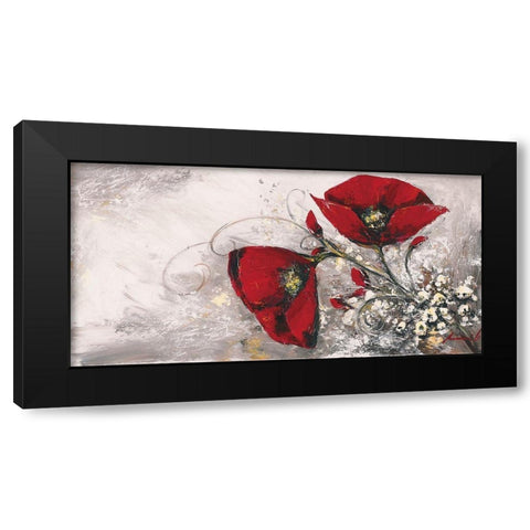 Duo de coquelicots I Black Modern Wood Framed Art Print with Double Matting by Tramoni, Oliver