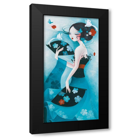Colombes Black Modern Wood Framed Art Print by Sybile