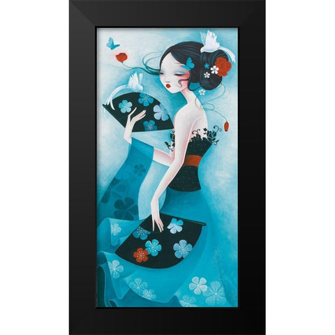 Colombes Black Modern Wood Framed Art Print by Sybile