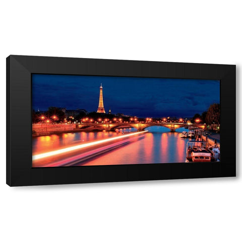 La Seine, Paris Black Modern Wood Framed Art Print by Rodriguez, Frederic