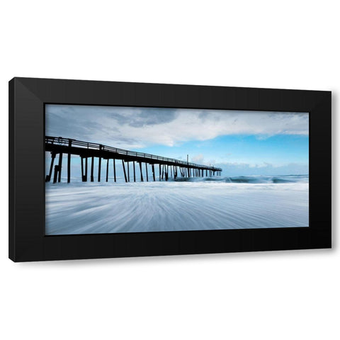 Fishing Pier Black Modern Wood Framed Art Print with Double Matting by BRAUN Studio