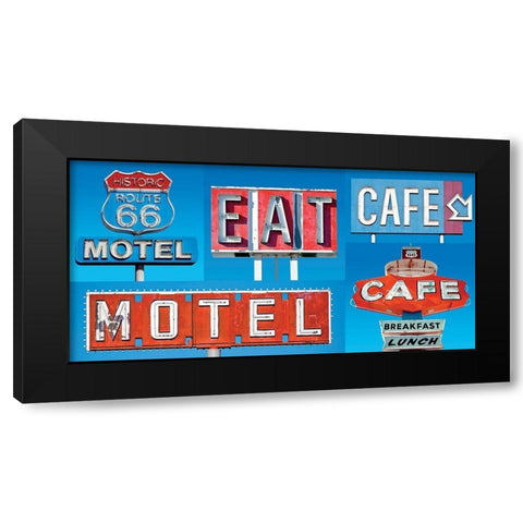 Motel Cafe Black Modern Wood Framed Art Print by BRAUN Studio