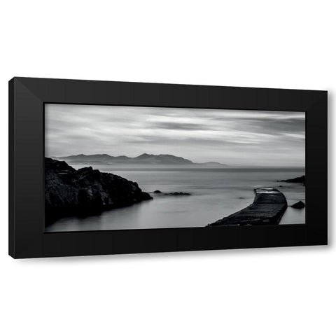 Ponton 4 Black Modern Wood Framed Art Print with Double Matting by Braun Studio