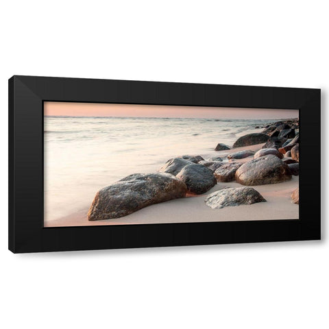 Rochers sur la plage Black Modern Wood Framed Art Print by Braun Studio