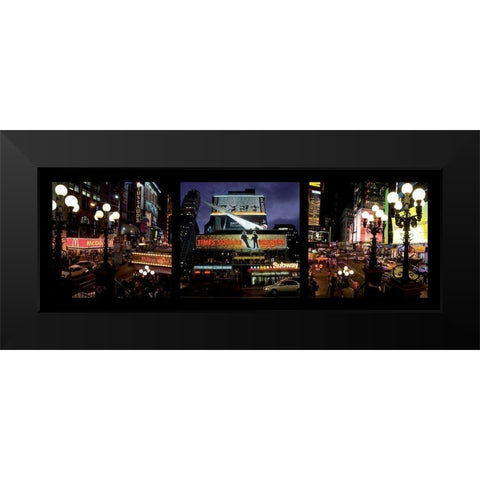 Manhattan Nights Black Modern Wood Framed Art Print by Setboun, Michel