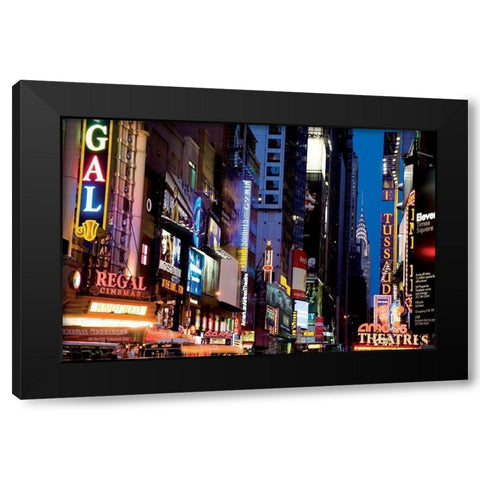 Neons 42nd Black Modern Wood Framed Art Print by Setboun, Michel