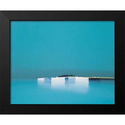 Reflets bleus Black Modern Wood Framed Art Print by Doutreleau