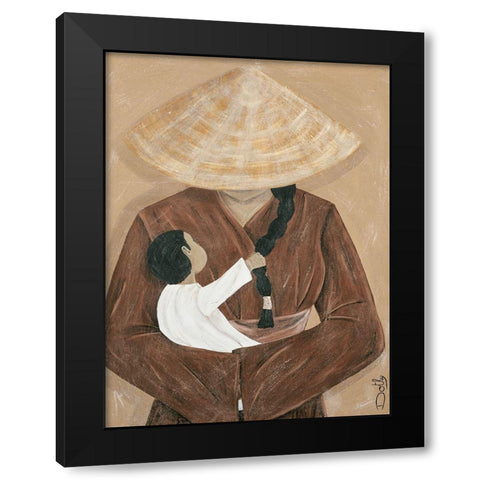 La femme et lenfant Black Modern Wood Framed Art Print by Dothy