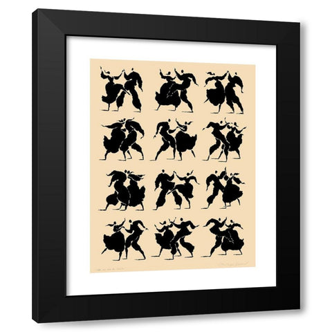 Danse Black Modern Wood Framed Art Print by Geraud, Philippe