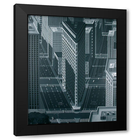 Flatiron from North Black Modern Wood Framed Art Print with Double Matting by Peyret, Eric