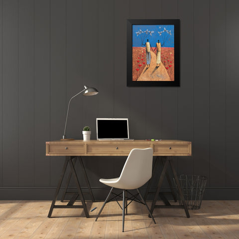 En chemin Black Modern Wood Framed Art Print by Rauscher, Michel