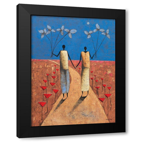 En chemin Black Modern Wood Framed Art Print by Rauscher, Michel