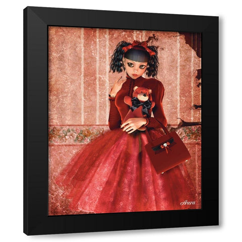 Synthetic Darkness Black Modern Wood Framed Art Print with Double Matting by Aura