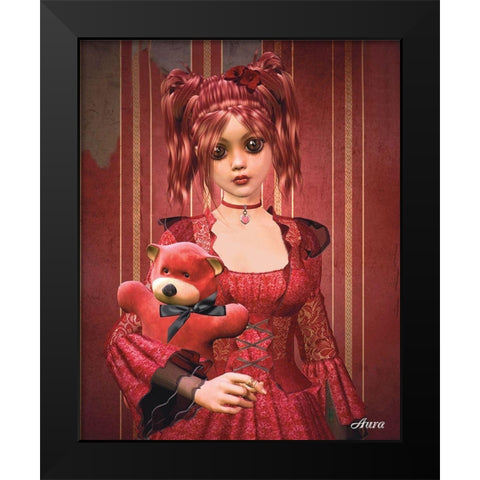 Bloody Angel Black Modern Wood Framed Art Print by Aura