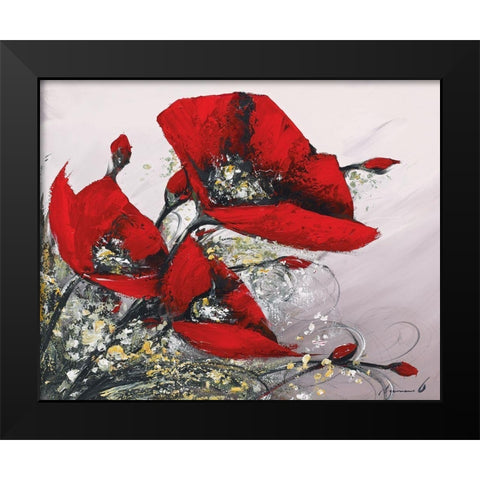 Bouquet de coquelicots III Black Modern Wood Framed Art Print by Tramoni, Oliver