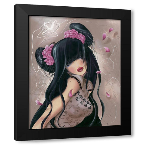 Teen Lilou Black Modern Wood Framed Art Print by Rhumeur, Aurelie