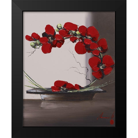 Panache dorchideÂ´es II Black Modern Wood Framed Art Print by Tramoni, Oliver