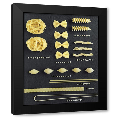 Composition Pasta Black Modern Wood Framed Art Print with Double Matting by Chatelain, Sonia