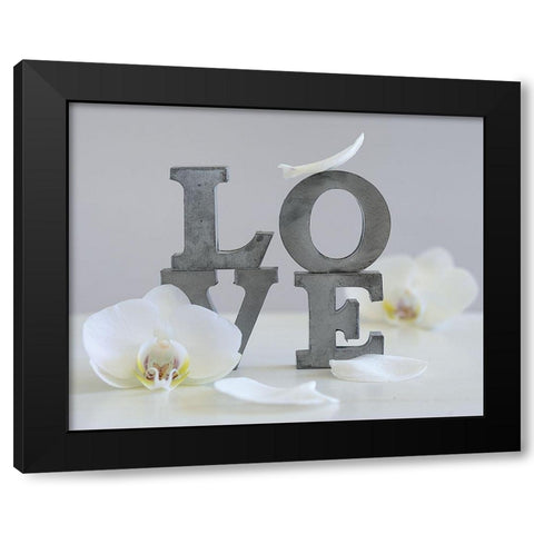 Love Grey II Black Modern Wood Framed Art Print by Chatelain, Sonia