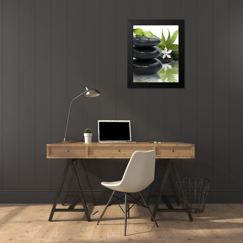 DÃ©tente au spa Black Modern Wood Framed Art Print by Braun Studio