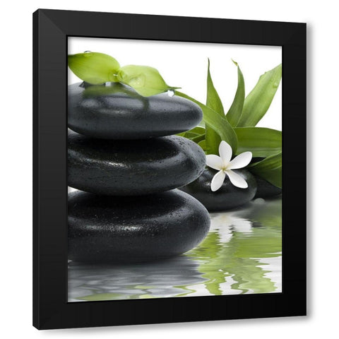 DÃ©tente au spa Black Modern Wood Framed Art Print by Braun Studio