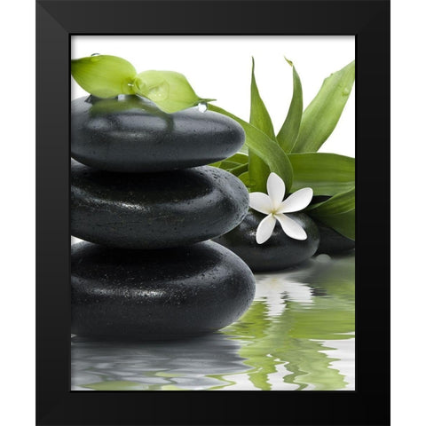 DÃ©tente au spa Black Modern Wood Framed Art Print by Braun Studio