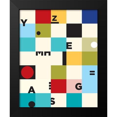 Constructivisme Black Modern Wood Framed Art Print by Braun Studio