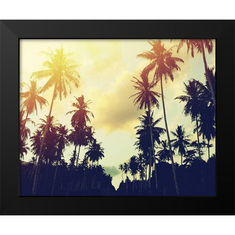 Palmiers 2 Black Modern Wood Framed Art Print by Braun Studio