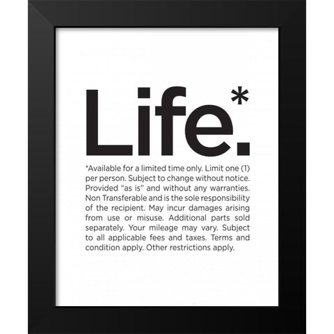 Life Black Modern Wood Framed Art Print by Braun Studio