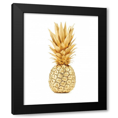 Gold pineapple Black Modern Wood Framed Art Print by Braun Studio