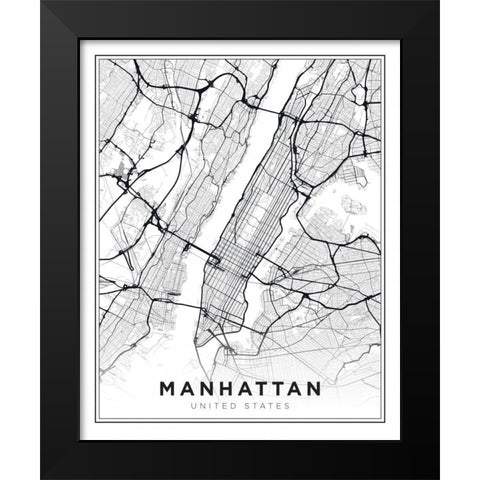 Manhattan Black Modern Wood Framed Art Print by Braun Studio