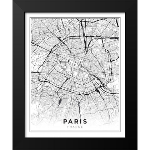 Paris Black Modern Wood Framed Art Print by Braun Studio