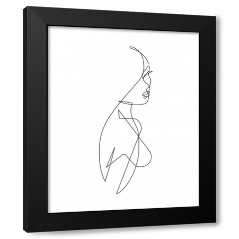 Angel face Black Modern Wood Framed Art Print with Double Matting by Braun Studio