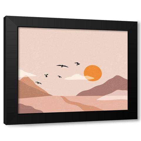 Terre de Feu II Black Modern Wood Framed Art Print with Double Matting by BRAUN Studio