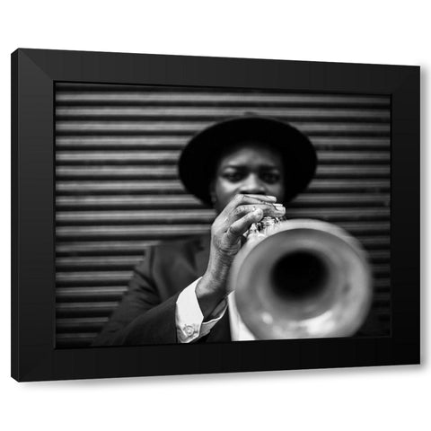 Trumpet Black Modern Wood Framed Art Print by BRAUN Studio