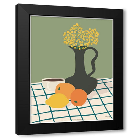 Dubussy - Cafe mimosa Black Modern Wood Framed Art Print by Dubussy