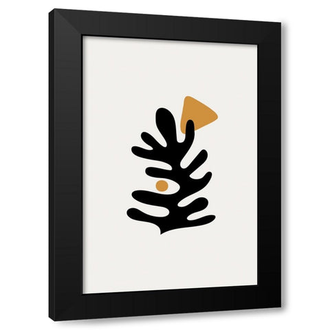 Braun Studio - Feuille abstraite Black Modern Wood Framed Art Print with Double Matting by Braun Studio