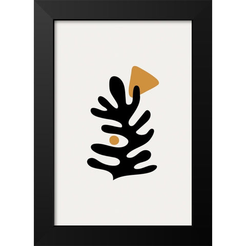 Braun Studio - Feuille abstraite Black Modern Wood Framed Art Print by Braun Studio