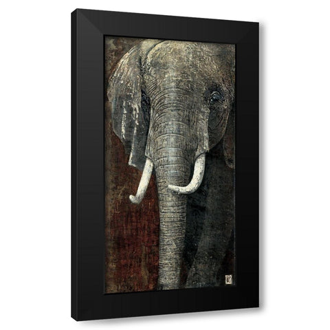 Elephant du Kenya Black Modern Wood Framed Art Print with Double Matting by Arietti, Fabienne