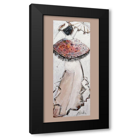 Arlesienne a lombrelle I Black Modern Wood Framed Art Print with Double Matting by Monteiller, Jean-Francois