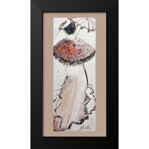 Arlesienne a lombrelle I Black Modern Wood Framed Art Print by Monteiller, Jean-Francois