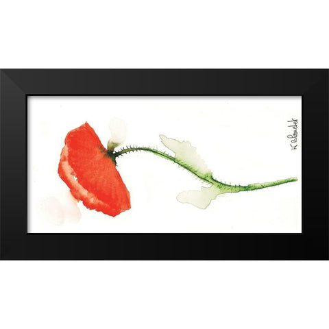 Coquelicot solo II Black Modern Wood Framed Art Print by Blanchet, Karl