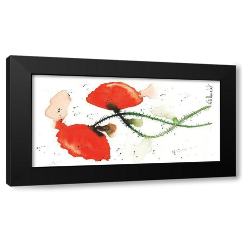Parade coquelicots II Black Modern Wood Framed Art Print with Double Matting by Blanchet, Karl