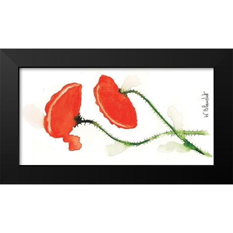 Parade coquelicots III Black Modern Wood Framed Art Print by Blanchet, Karl