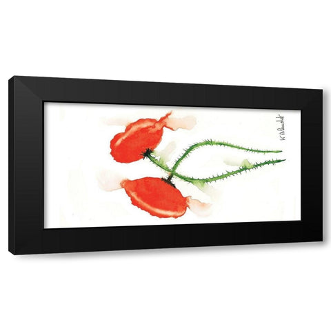 Parade coquelicots IV Black Modern Wood Framed Art Print by Blanchet, Karl