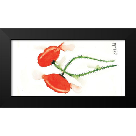 Parade coquelicots IV Black Modern Wood Framed Art Print by Blanchet, Karl