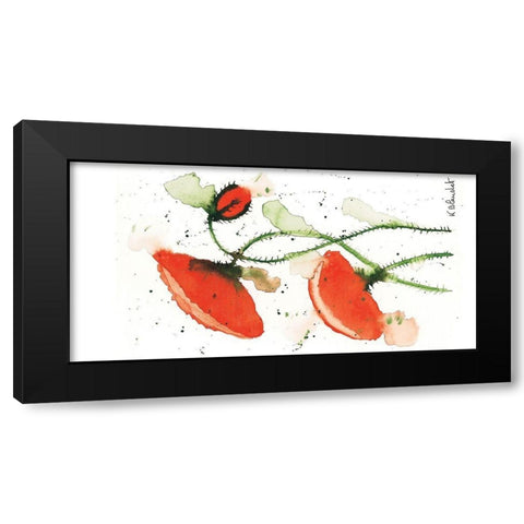 Trio de coquelicots I Black Modern Wood Framed Art Print with Double Matting by Blanchet, Karl
